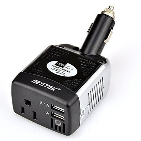 3.1A Shared MRI1511C BESTEK 150W Power Inverter Car Charger with 2 USB Charging Ports 